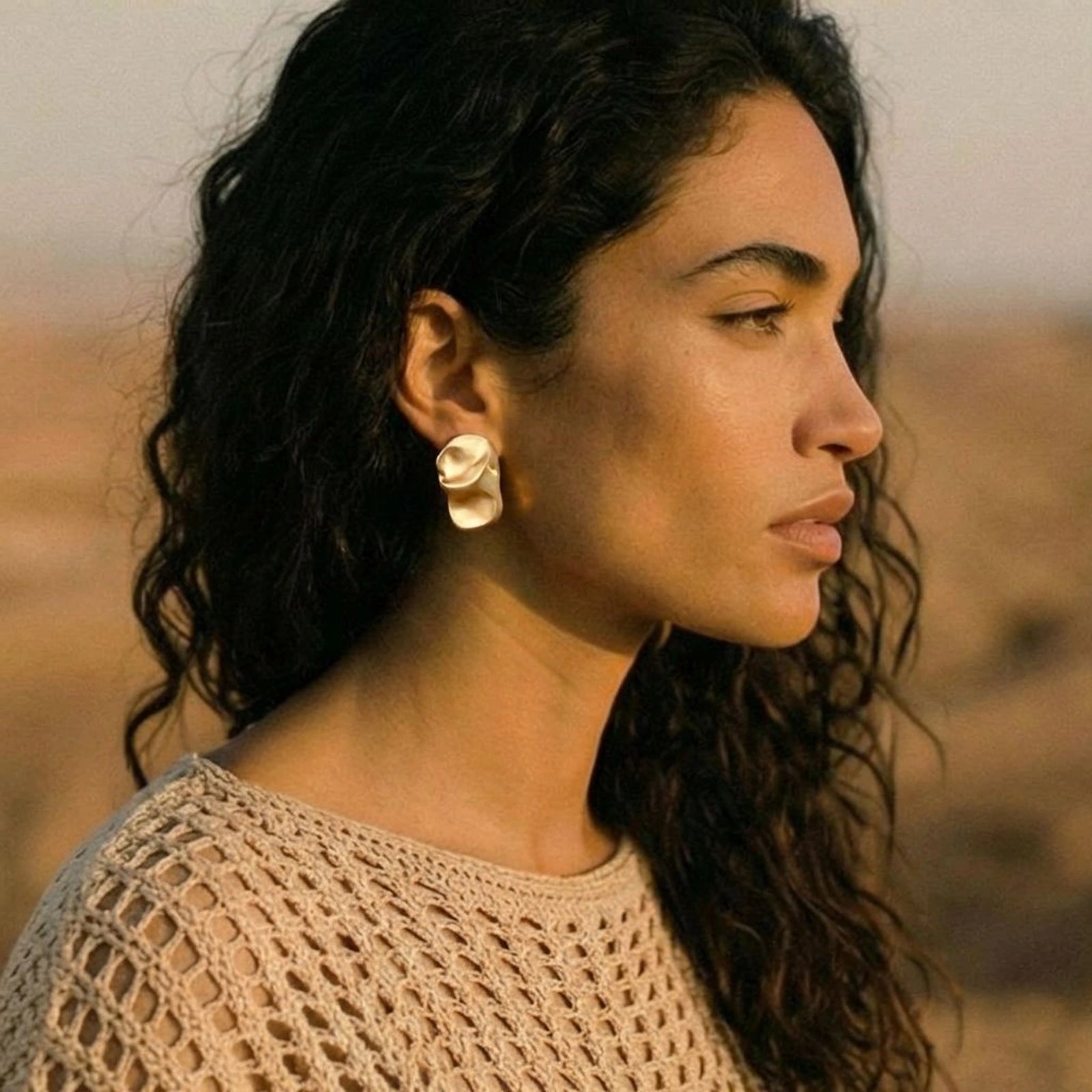 Sculptural Wave Earrings