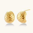 Hammered Gold Huggies