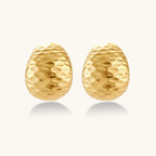 Hammered Gold Huggies